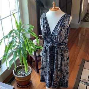 Perceptions Print Sleeveless Dress 14Petite